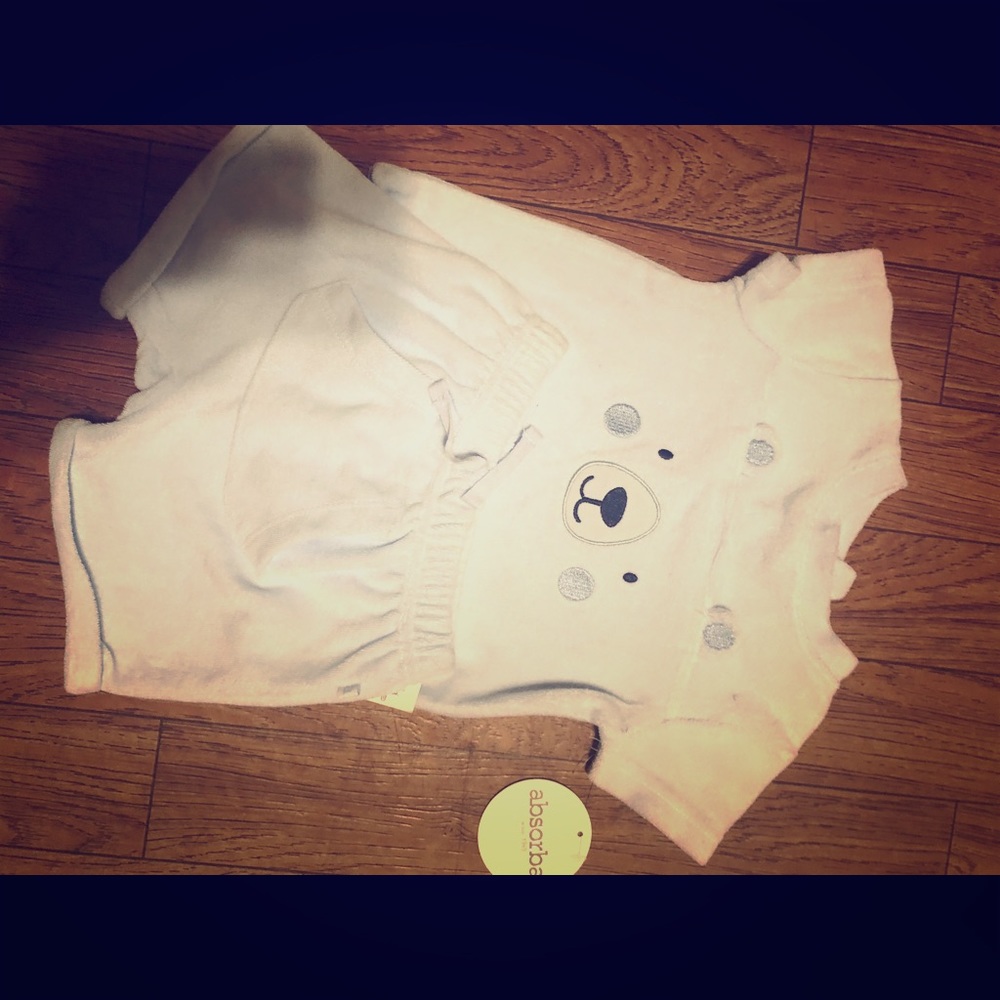 Baby blue terry cloth 2 piece absorba outfit